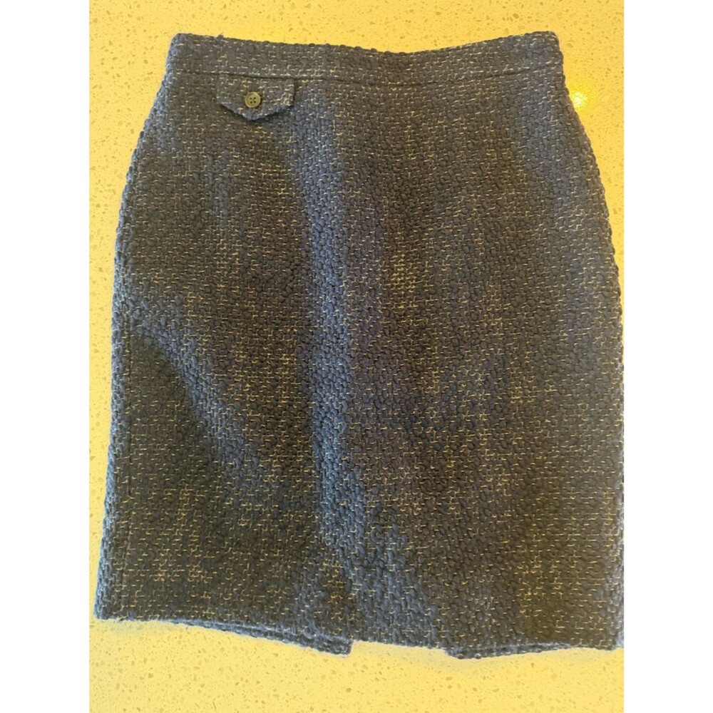 J. Crew Dark Navy Tweed No 2  Pencil Skirt  2 Petite